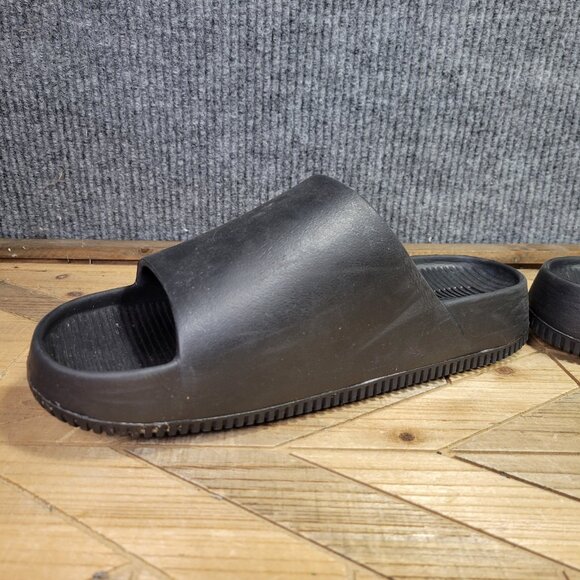 Nike Sandals Mens 12 Womens 13 Calm Slides Black Open Toe Comfort Slip On - Picture 5 of 13